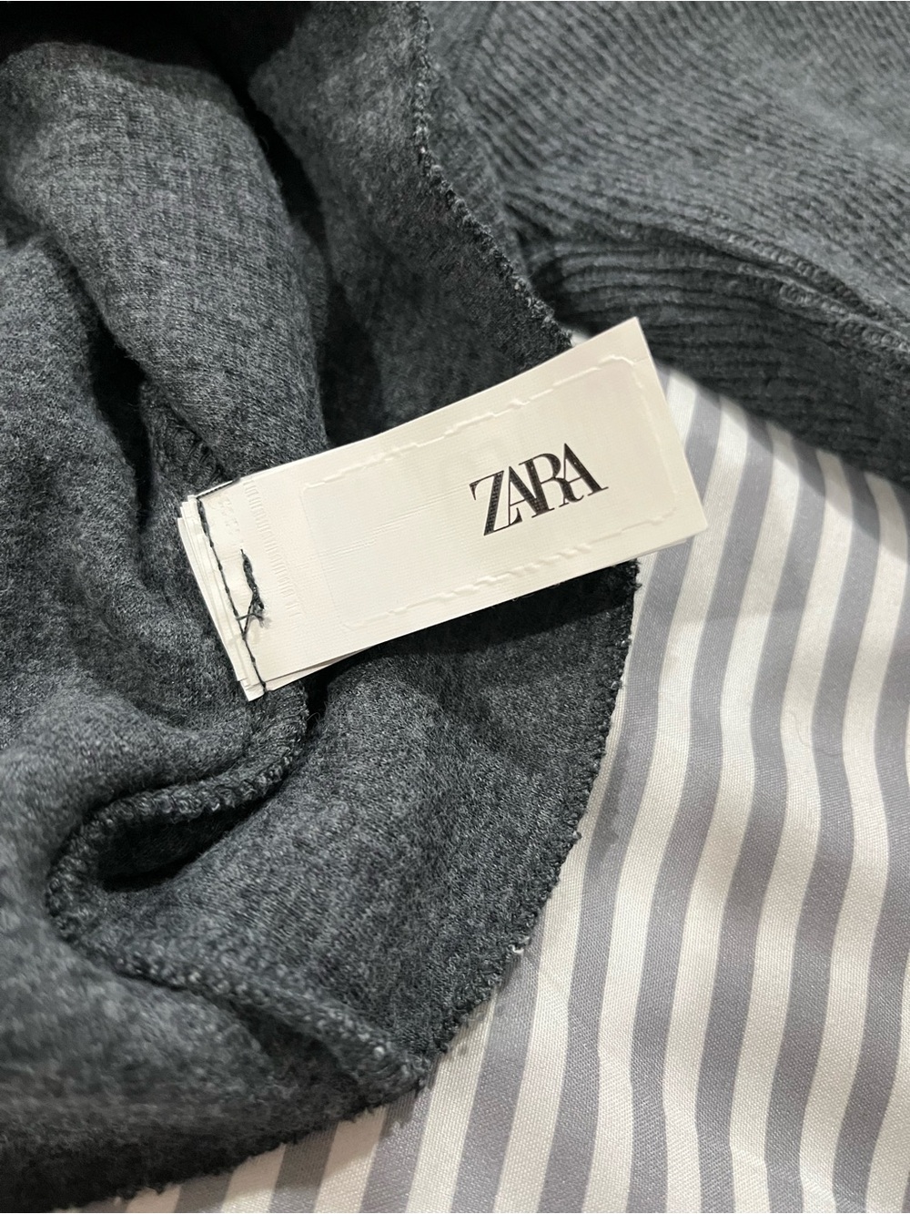 Zara Cropped Button-Front Knit Cardigan in Charcoal Grey - Picture 8 of 10